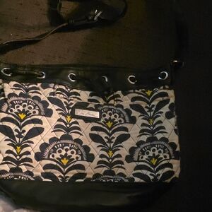 Vera Bradley Black and Yellow Floral Crossbody Bag